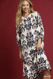 NAVY AND GOLD MIX DRESS