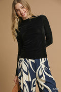 BLACK VELVET LONG SLEEVE TOP