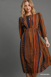 BROWN MIX FALL DRESS