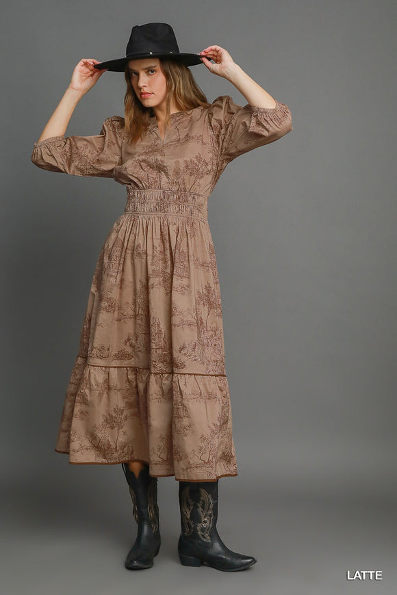 MOCHA TOILE PRINT MIDI