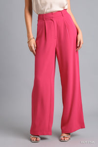 HOT PINK PLEATED DRESS PANTS