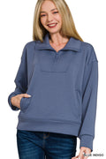 BLUE HALF ZIP SCUBA PULL OVER