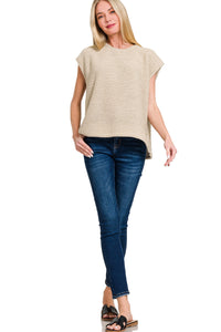 TAN SLEEVELESS TOP