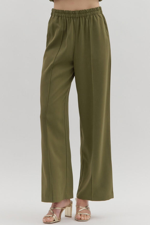 OLIVE DRESS PANTS