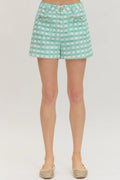 MINT PLAID SHORTS