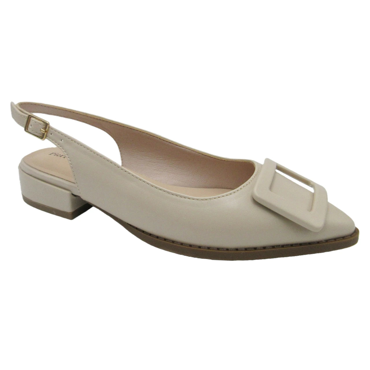 NUDE SLINGBACK BLOCK HEEL