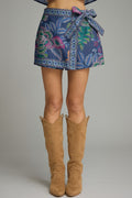 BLUE WRAP SKORT