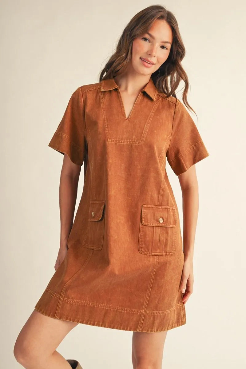 CLAY SHIFT DRESS