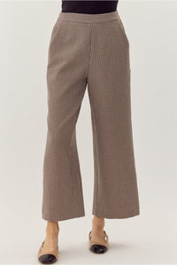 BLACK & CLAY HOUNDSTOOTH CROPPED PANTS