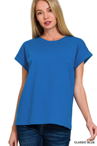 BLUE COTTON T-SHIRT