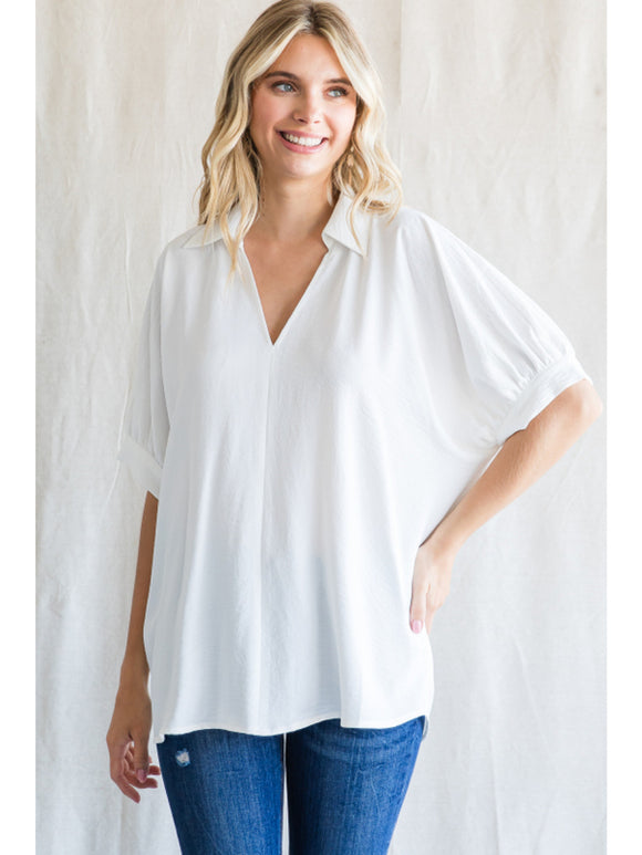 OVERSIZED WHITE COLLAR SHIRT