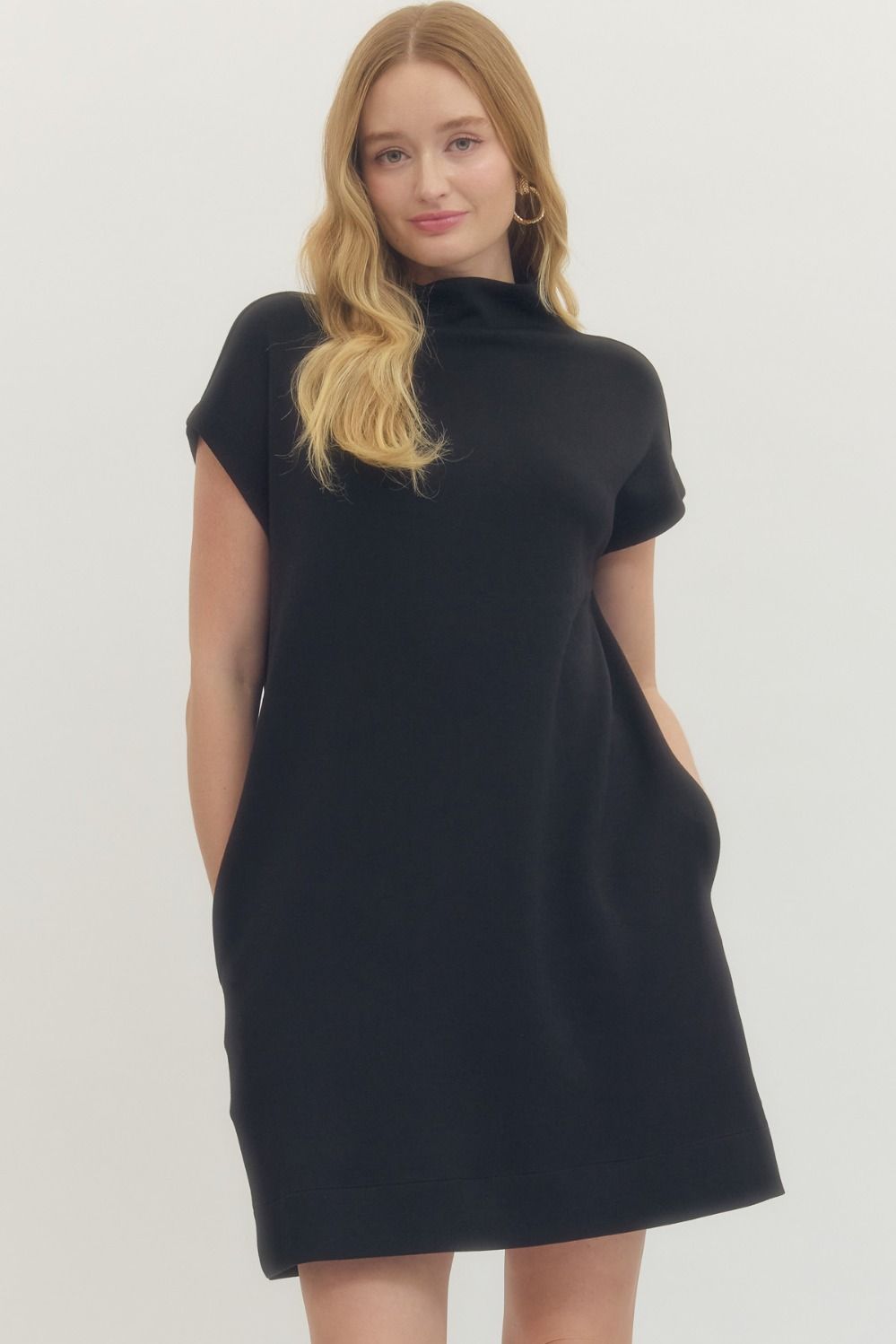 BLACK MOCK NECK DRESS