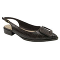 BROWN SLING BACK BLOCK HEEL
