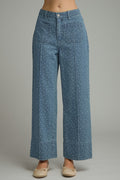 DENIM POLKA DOT PANTS