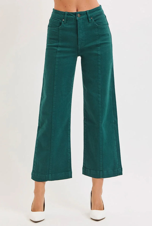 GREEN RISEN CROP JEANS