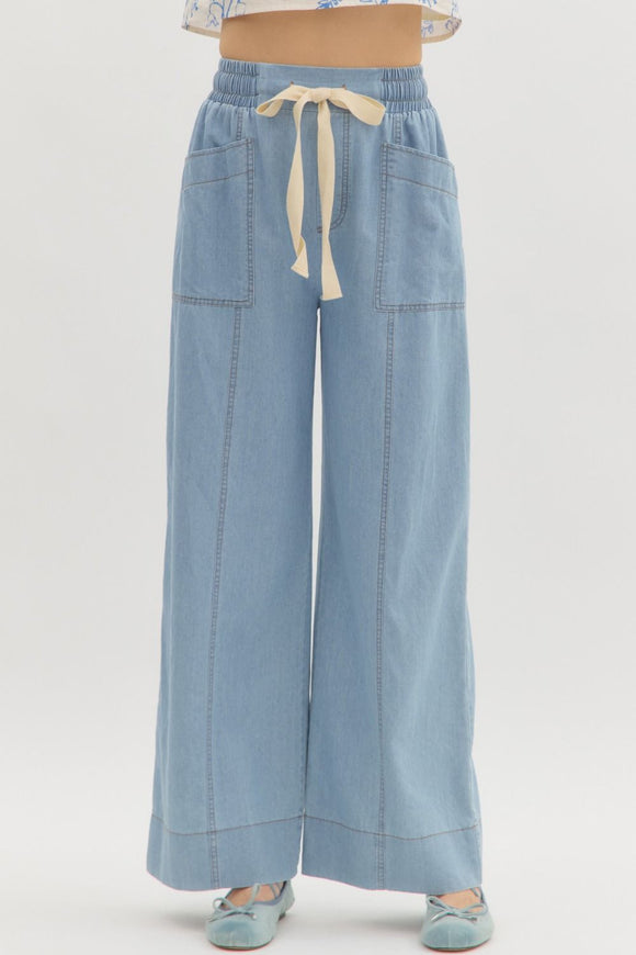LIGHT DENIM PULL ON PANTS