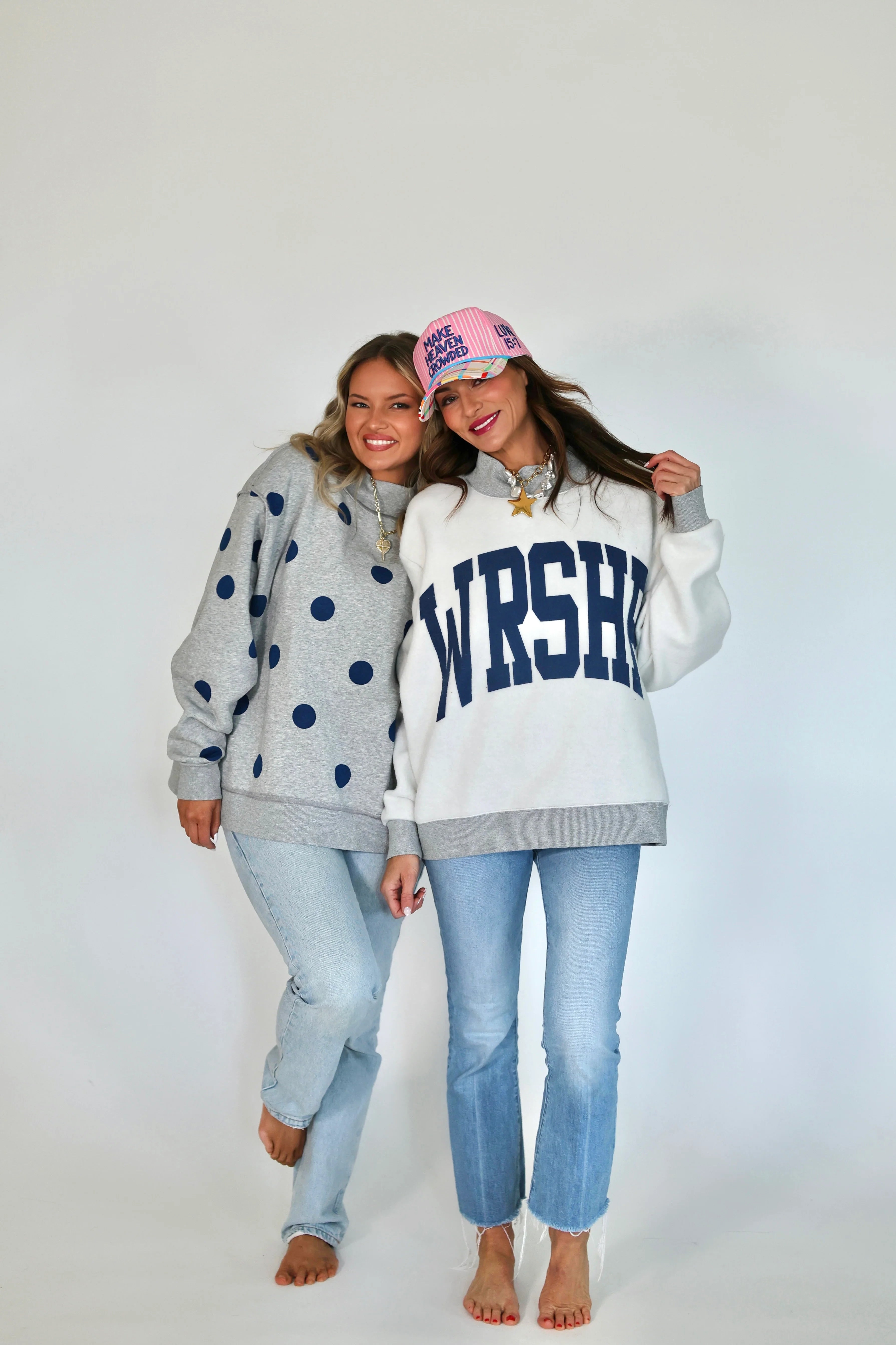 WRSHP 2 SIDED MOCK SWEATSHIRT
