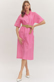 PINK & WHITE GINGHAM MIDI