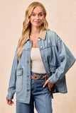 DENIM JACKET WITH KHAKI COLLAR