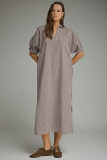 BROWN GINGHAM MIDI