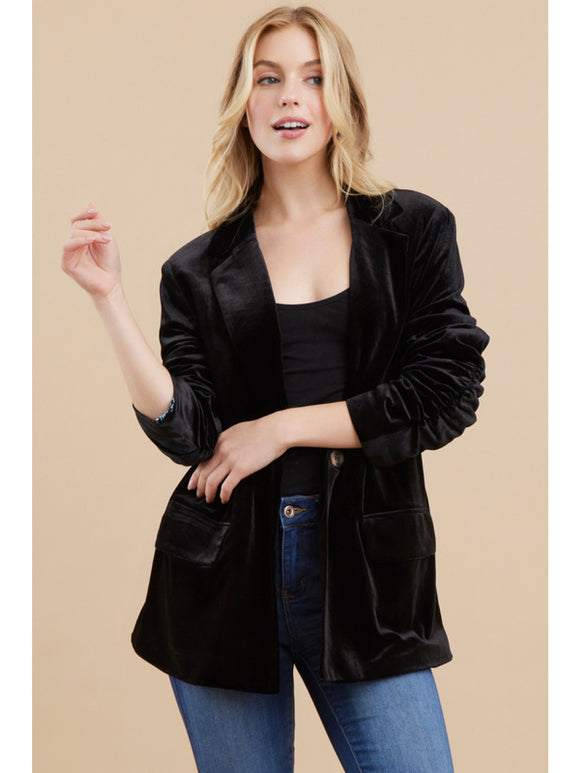 BLACK VELVET BLAZER