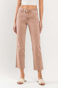 MAUVE STRETCH CROPPED JEANS