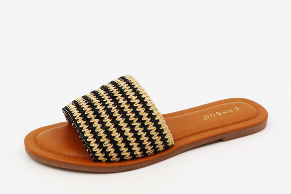 BLACK AND TAN SANDALS