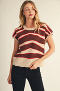 BROWN ZEBRA KNIT TOP