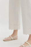 WHITE EYELET PANTS