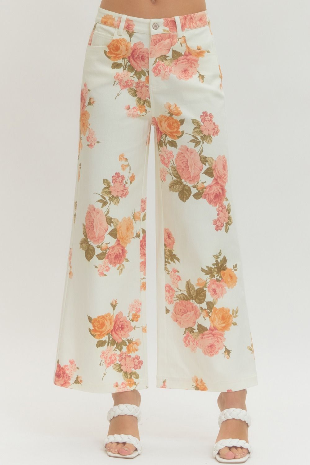CORAL FLORAL PANTS