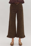 LEOPARD PRINT PANTS WITH RUFFLE HEM