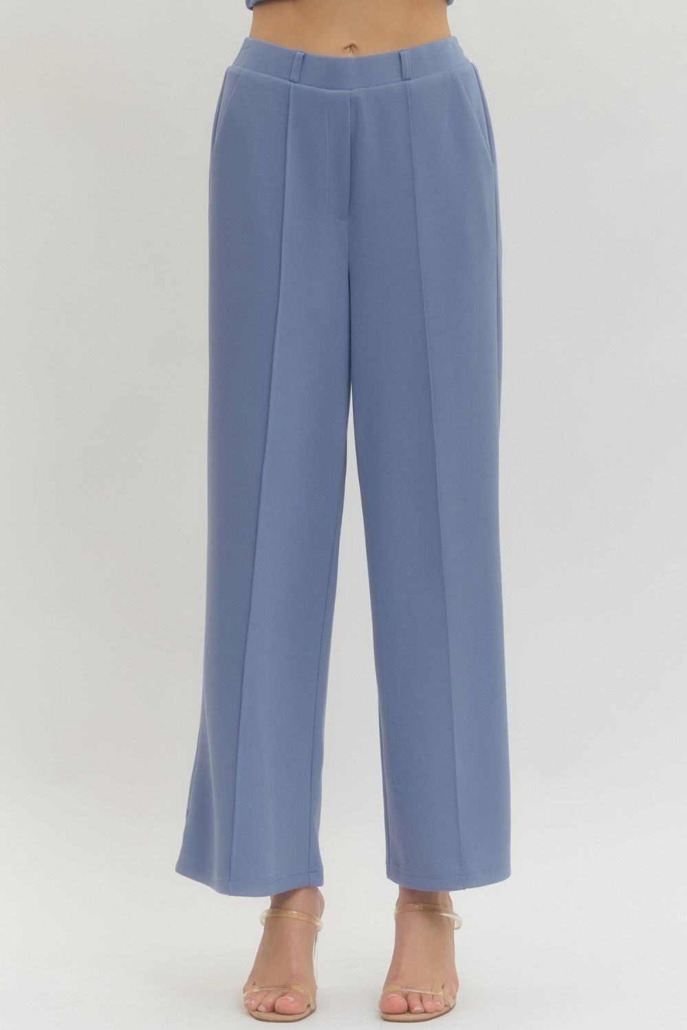 CHAMBRAY KNIT PANTS