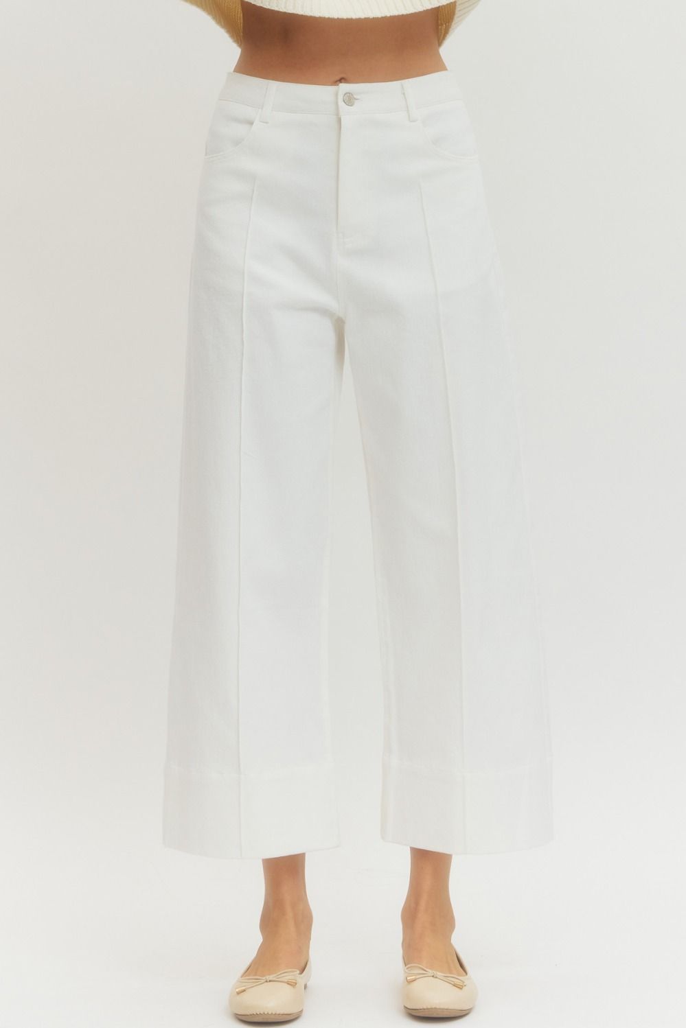 WHITE ANKLE PANTS