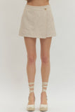 KHAKI AND WHITE STRIPE SKORT