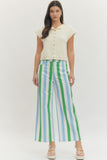 BLUE AND GREEN STRIPE PANTS