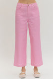 PINK GINGHAM ANKLE PANTS