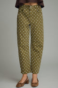 OLIVE BARREL POLKA DOT PANTS
