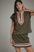OLIVE AND PINK SKORT SET