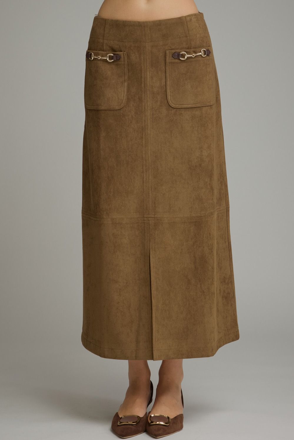SUEDE MIDI SKIRT