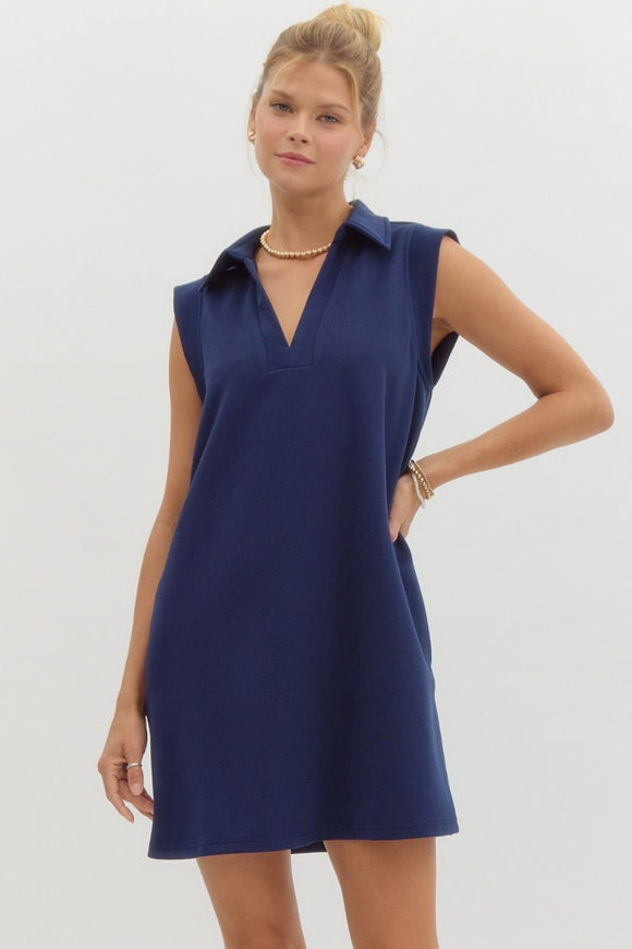 NAVY COLLAR DRESS