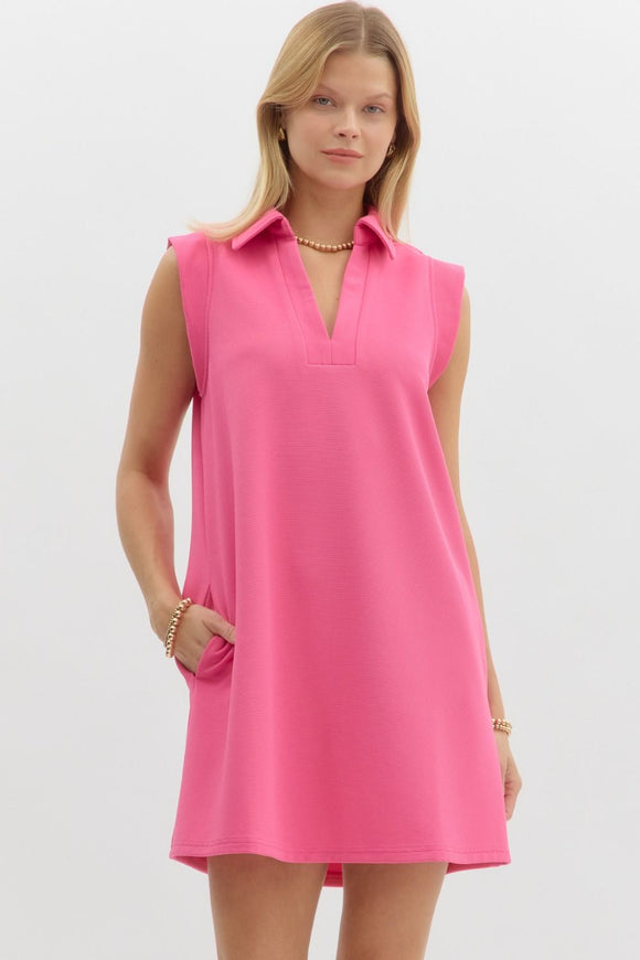 HOT PINK COLLAR DRESS
