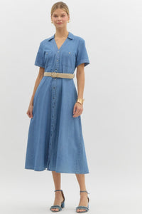 DENIM MIDI DRESS