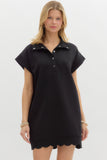 BLACK SCALLOPED DRESS