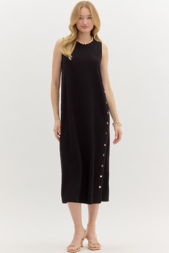 BLACK MIDI DRESS