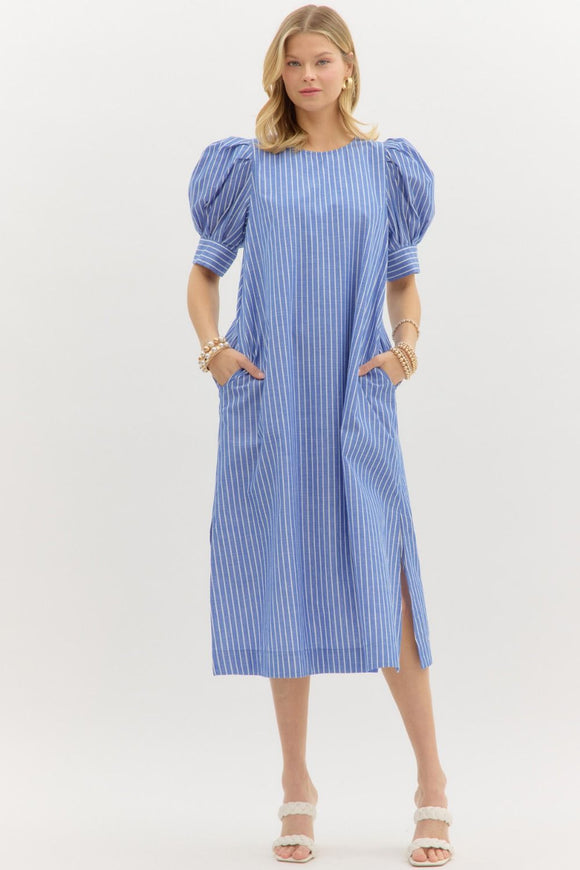 BLUE AND WHITE STRIPPED MIDI