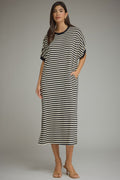 BLACK AND WHITE STRIPE MIDI