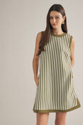 OLIVE STRIPE DRESS