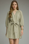 SAGE GINGHAM DRESS