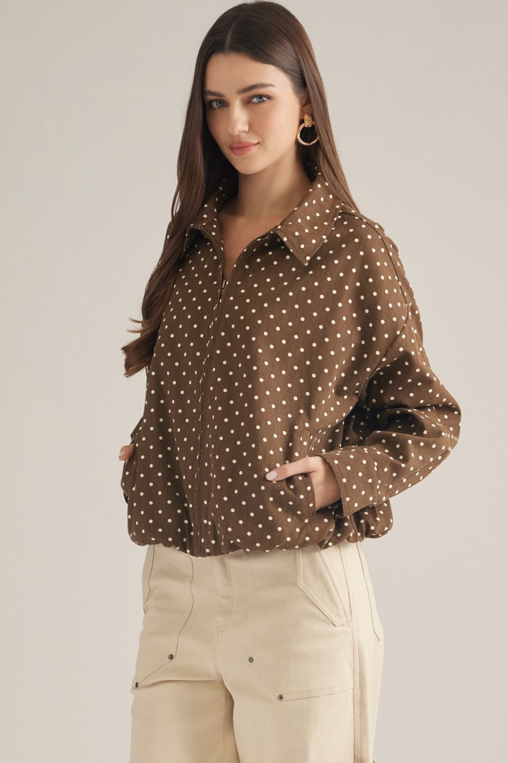 BROWN POLKA DOT JACKET