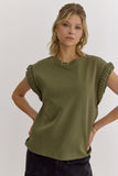 OLIVE TOP WITH BRAIDED DETAIL